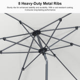 PURPLE LEAF Round Tiltable Patio Umbrella Poolside Porch Table Umbrella
