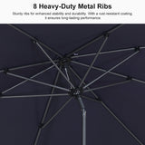 PURPLE LEAF Round Tiltable Patio Umbrella Poolside Porch Table Umbrella