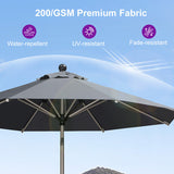 PURPLE LEAF Hailar Tilting Market Umbrella with Base Premium Outdoor Table Umbrella