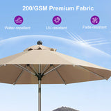 PURPLE LEAF Hailar Tilting Market Umbrella with Base Premium Outdoor Table Umbrella