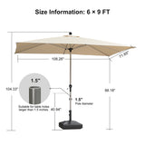 PURPLE LEAF Hailar Tilting Market Umbrella with Base Premium Outdoor Table Umbrella