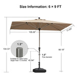 PURPLE LEAF Hailar Tilting Market Umbrella with Base Premium Outdoor Table Umbrella