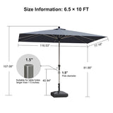 PURPLE LEAF Hailar Tilting Market Umbrella with Base Premium Outdoor Table Umbrella