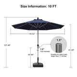 PURPLE LEAF Hailar Tilting Market Umbrella with Base Premium Outdoor Table Umbrella
