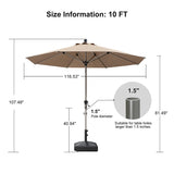 PURPLE LEAF Hailar Tilting Market Umbrella with Base Premium Outdoor Table Umbrella