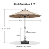 PURPLE LEAF Round Tiltable Patio Umbrella Poolside Porch Table Umbrella