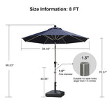 PURPLE LEAF Hailar Tilting Market Umbrella with Base Premium Outdoor Table Umbrella