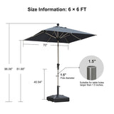 PURPLE LEAF Hailar Tilting Market Umbrella with Base Premium Outdoor Table Umbrella
