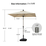 PURPLE LEAF Hailar Tilting Market Umbrella with Base Premium Outdoor Table Umbrella