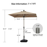 PURPLE LEAF Hailar Tilting Market Umbrella with Base Premium Outdoor Table Umbrella