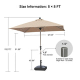 PURPLE LEAF Hailar Tilting Market Umbrella with Base Premium Outdoor Table Umbrella