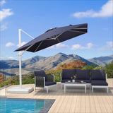 PURPLE LEAF Morden White Outdoor Umbrella Premium Aluminum Patio Cantilever Pool Sun Umbrellas