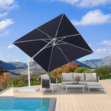 PURPLE LEAF White Outdoor Umbrella Left-Right Tilting Patio Cantilever Umbrella