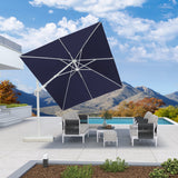 PURPLE LEAF White Outdoor Umbrella Left-Right Tilting Patio Cantilever Umbrella