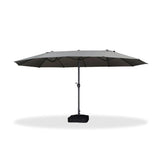 PURPLE LEAF Table Umbrella Double Sided Rectangular Patio Market Umbrella with Base