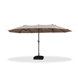 PURPLE LEAF Table Umbrella Double Sided Rectangular Patio Market Umbrella with Base