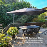 PURPLE LEAF Patio Outdoor Large Umbrella Square and Rectangular Cantilever Yard Sun Umbrellas