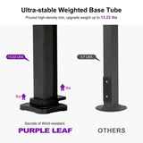 PURPLE LEAF Outdoor Sun Heavy Duty Large Cantilever Umbrella with Base
