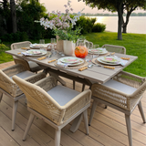 PURPLE LEAF Outdoor Dining Chair Set of 2 All-Weather Rattan Modern Dining Chair with Aluminum Frame for Kitchen Backyard Deck