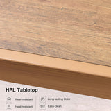 PURPLE LEAF Round & Rectangle Outdoor Dining Table HPL Aluminum Tabletop Modern Dining Table for Deck Kitchen