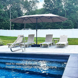 PURPLE LEAF Table Umbrella Double Sided Rectangular Patio Market Umbrella with Base