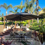 PURPLE LEAF Table Umbrella Double Sided Rectangular Patio Market Umbrella with Base
