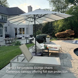 PURPLE LEAF Double-Sided Market Umbrella Large Rectangular Patio Umbrellas with Base