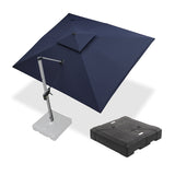PURPLE LEAF Rectangular Large Outdoor Cantilever Umbrella With Base for Garden, Pool