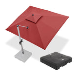 PURPLE LEAF Rectangular Large Outdoor Cantilever Umbrella With Base for Garden, Pool