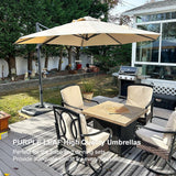 PURPLE LEAF Durable Patio Outdoor Umbrella Aluminum Round Cantilever Sun Yard Umbrellas For Pool, Deck