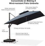 PURPLE LEAF Eco-friendly Fade Resistant Patio Umbrella High Quality Cantilever Umbrella
