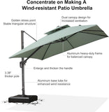 PURPLE LEAF Eco-friendly Fade Resistant Patio Umbrella High Quality Cantilever Umbrella