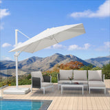 PURPLE LEAF Morden White Outdoor Umbrella Premium Aluminum Patio Cantilever Pool Sun Umbrellas