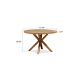 PURPLE LEAF Round & Rectangle Outdoor Dining Table HPL Aluminum Tabletop Modern Dining Table for Deck Kitchen