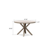 PURPLE LEAF Round & Rectangle Outdoor Dining Table HPL Aluminum Tabletop Modern Dining Table for Deck Kitchen