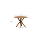 PURPLE LEAF Round & Rectangle Outdoor Dining Table HPL Aluminum Tabletop Modern Dining Table for Deck Kitchen