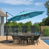 PURPLE LEAF Durable Patio Outdoor Umbrella Aluminum Round Cantilever Sun Yard Umbrellas For Pool, Deck