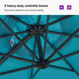 PURPLE LEAF Durable Patio Outdoor Umbrella Aluminum Round Cantilever Sun Yard Umbrellas For Pool, Deck