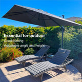 PURPLE LEAF Patio Outdoor Large Umbrella Square and Rectangular Cantilever Yard Sun Umbrellas