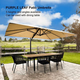 PURPLE LEAF Outdoor Sun Heavy Duty Large Cantilever Umbrella with Base