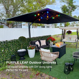 PURPLE LEAF Outdoor Sun Heavy Duty Large Cantilever Umbrella with Base