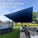 PURPLE LEAF Outdoor Sun Heavy Duty Large Cantilever Umbrella with Base