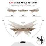 PURPLE LEAF Best Value Cantilever Patio Umbrella with Left-Right Tilt and 360° Swivel Outdoor Umbrellas