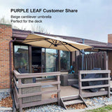 PURPLE LEAF Best Value Cantilever Patio Umbrella with Left-Right Tilt and 360° Swivel Outdoor Umbrellas
