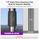 PURPLE LEAF Semi-Auto 1.9''/2.4''/3.1'' Pole Commercial Patio Umbrella Market Umbrella for Café, Restaurant & Hotel