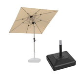 PURPLE LEAF Hailar Tilting Market Umbrella with Base Premium Outdoor Table Umbrella