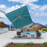 PURPLE LEAF White Outdoor Umbrella Left-Right Tilting Patio Cantilever Umbrella