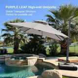 PURPLE LEAF Eco-friendly Fade Resistant Patio Umbrella High Quality Cantilever Umbrella