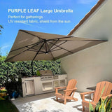 PURPLE LEAF UV50+ Fade Resistant Cantilever Umbrella, Patio Umbrellas with Base