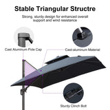 PURPLE LEAF Eco-friendly Fade Resistant Patio Umbrella High Quality Cantilever Umbrella